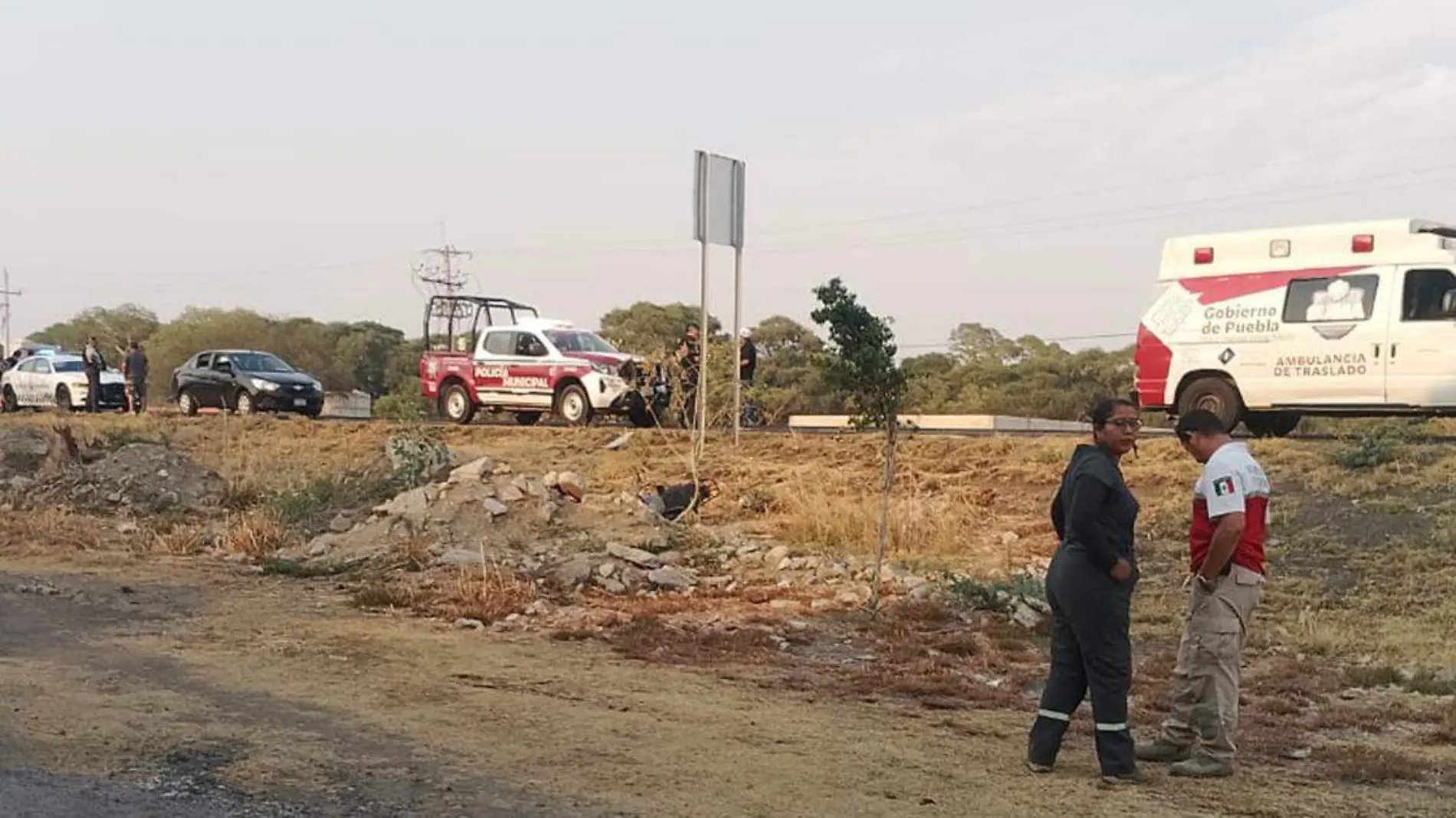 derrapó en su motocicleta en la que viajaba sobre la carretera federal Izúcar-Atlixco